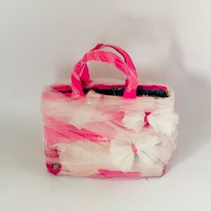 Pink and White Tulle Tote Bag